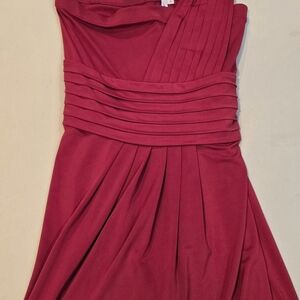 BCBGMaxAzria Strapless Dress in Rich Red